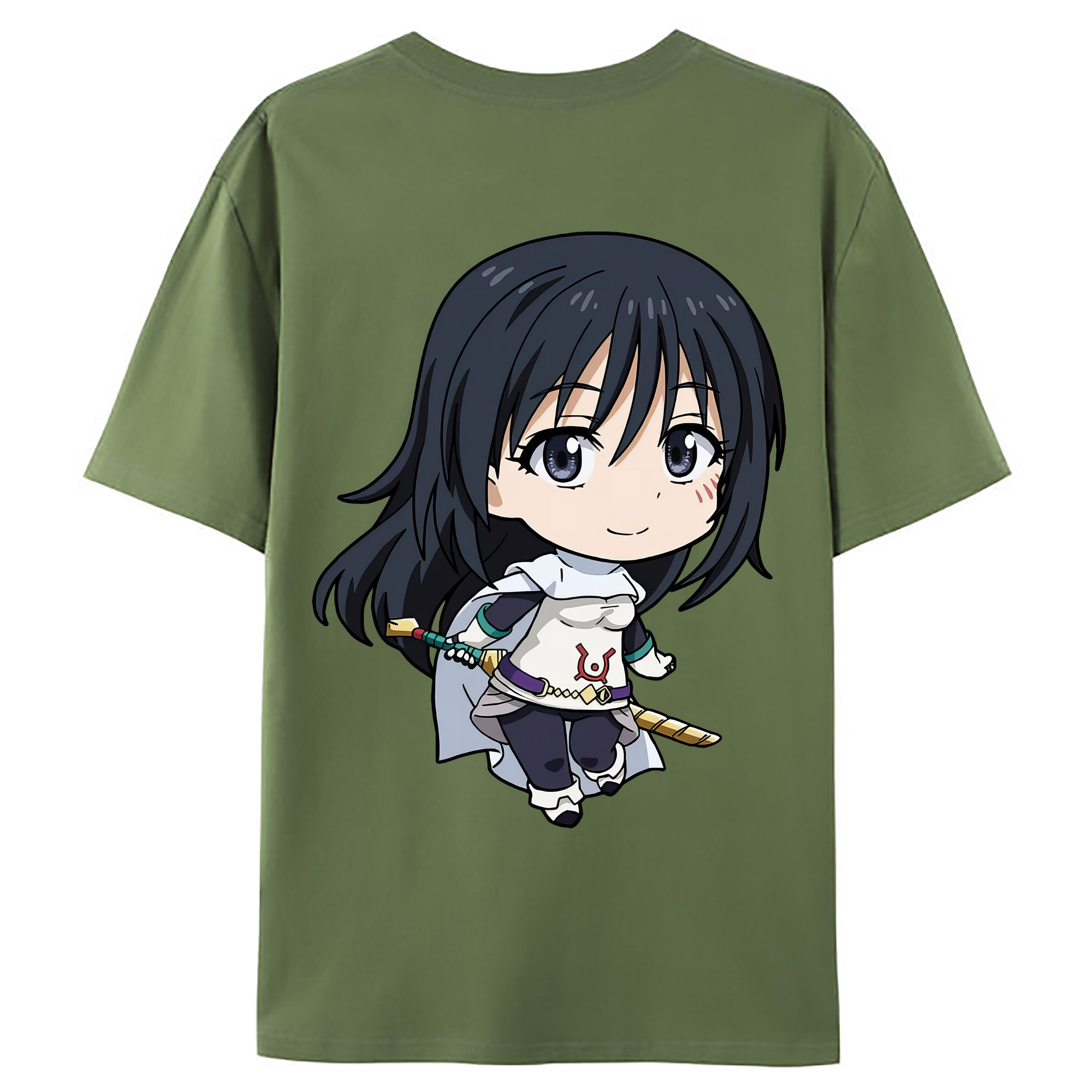 （画像用） 転スラ Regarding Reincarnated to Slime 綿100％ メンズ半袖Tシャツ（バックプリント） 通気性